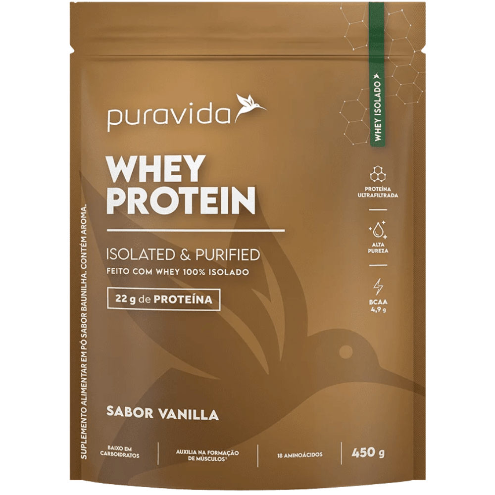 Whey Protein 100% Isolado Baunilha Puravida 450G