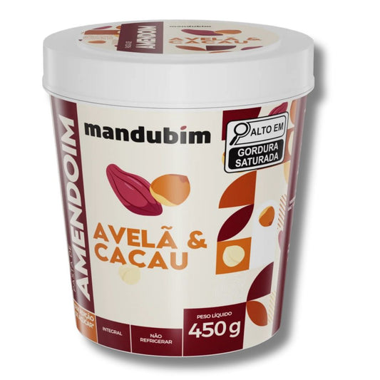 Pasta de Amendoim Integral com Avelã e Cacau Mandubim 450g