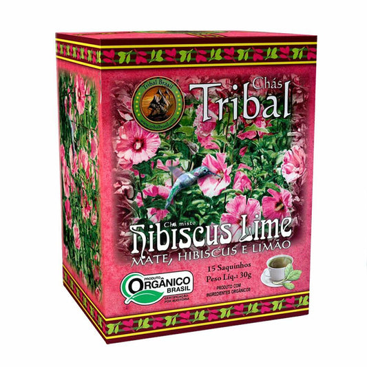 Chá Orgânico de Erva Mate com Hibisco e Limão Tribal 30g