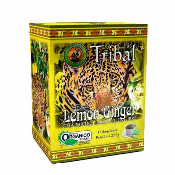 Chá Orgânico de Erva Mate, Limão e Gengibre Tribal 22,5g