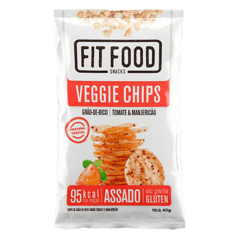 Veggie Chips De Grão de Bico Tomate E Manjericão Fit Food 40g