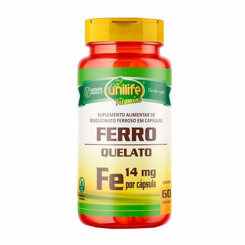 Mineral Ferro Quelato Fe - Unilife - 60 Cápsulas