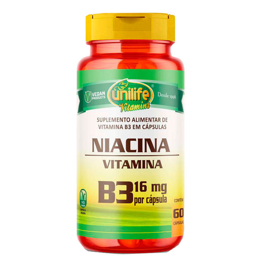 Vitamina B3 Niacina - Unilife - 60 Cápsulas