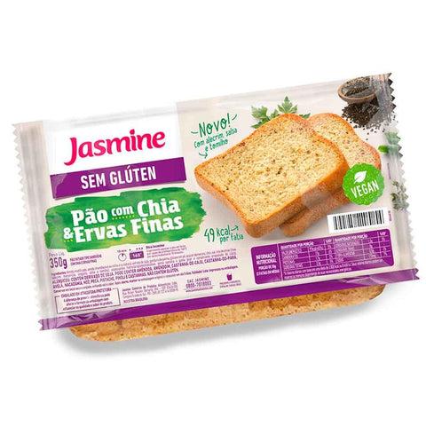 Pão Sem Glúten com Chia e Ervas Finas Jasmine 350g