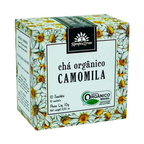Chá De Camomila Orgânica Em Sachês Kampo De Ervas 10g