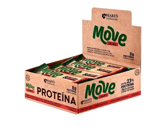 Barrinha Vegana Move Protein Cacau Hart's Natural (Cx c/ 12 un de 40g)