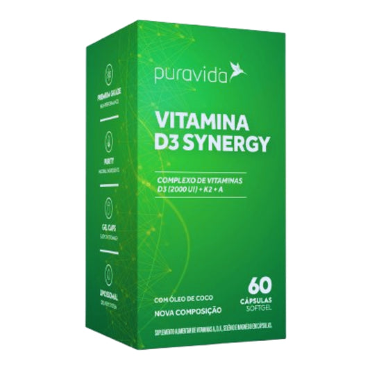 Vitamina D3 Synergy Puravida 60 Cápsulas