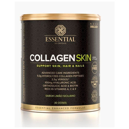 Colágeno Collagen Skin Limão-Siliciano Essential Nutrition 330g