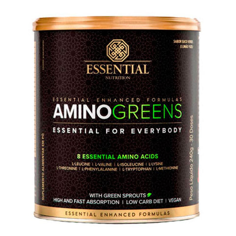 Aminoácidos Amino Greens Suco Verde Essential Nutrition 240g
