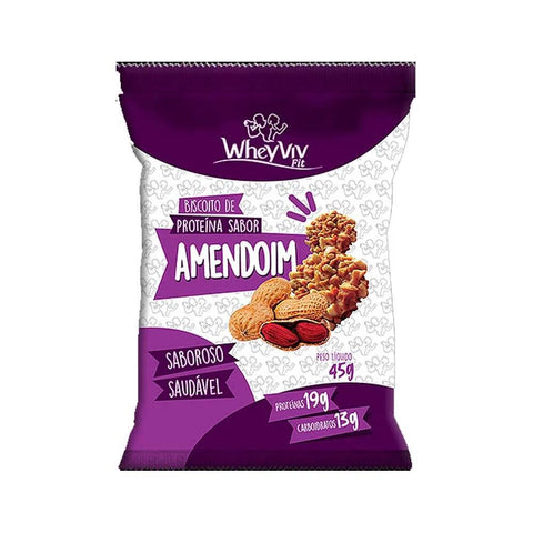 Biscoito de Proteína Sabor Amendoim Wheyviv 45g