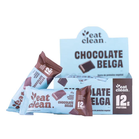 Barra de Proteína Chocolate Belga Eat Clean (Cx c/ 12un de 45g)