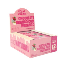 Barrinha Eat Clean sabor Chocolate Branco e Morango — Caixa com 12 unidades de 45 g