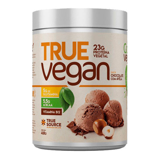 True Vegan Proteína Isolada Vegana Chocolate com Avelã True Source 418g