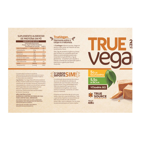 True Vegan Proteína Isolada Vegana Doce de Leite True Source 418g