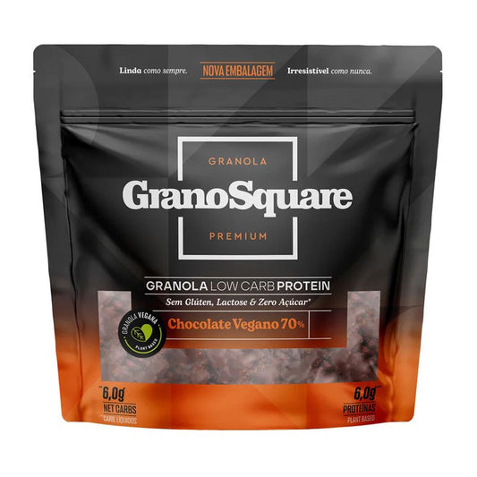 Granola Low Carb Chocolate 70% Vegano Grano Square 200g