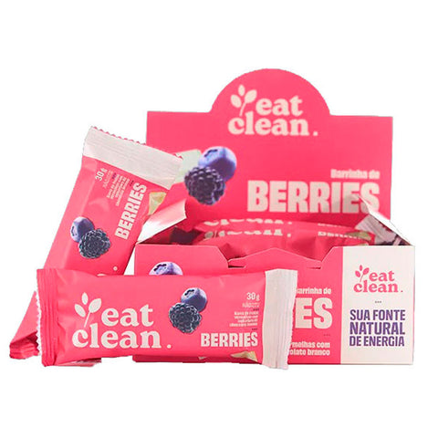 Barra de Frutas Vermelhas com Chocolate Branco Zero Eat Clean (Cx c/ 12un de 30g)