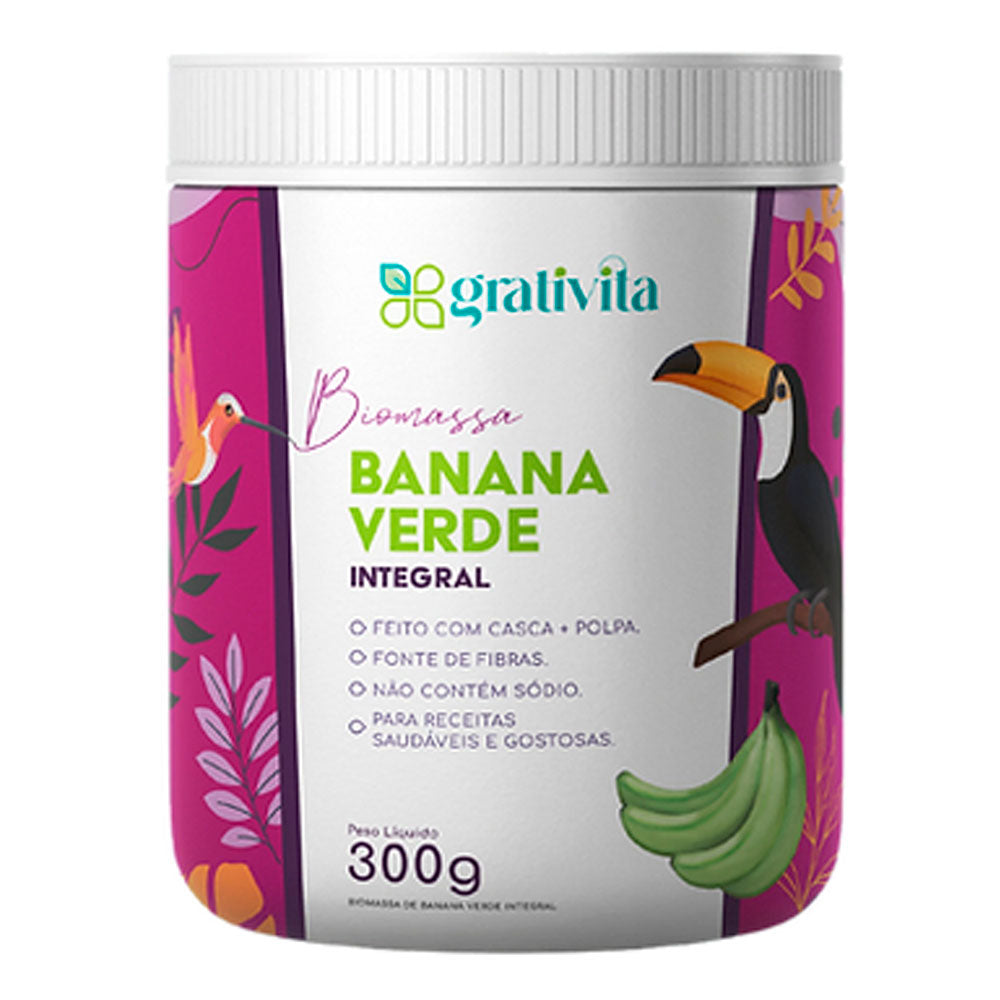 Biomassa de Banana Verde Integral Grativita 300g