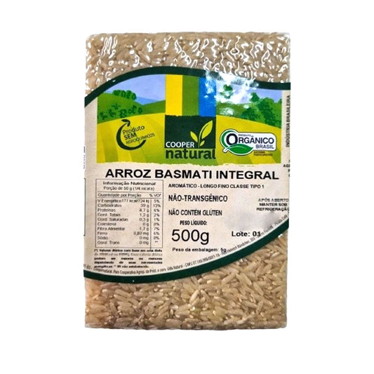 Arroz Basmati Orgânico Integral Coopernatural 500g