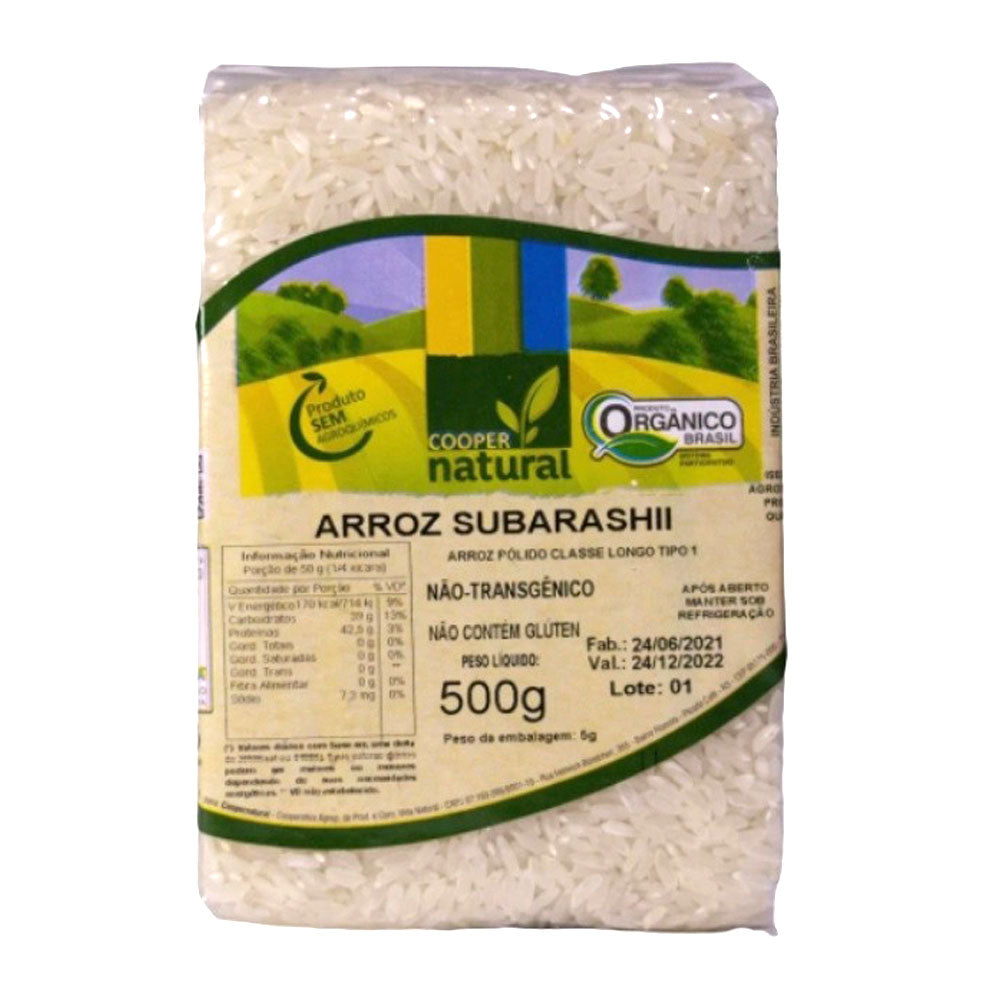 Arroz Subarashii Orgânico Polido Coopernatural 500g