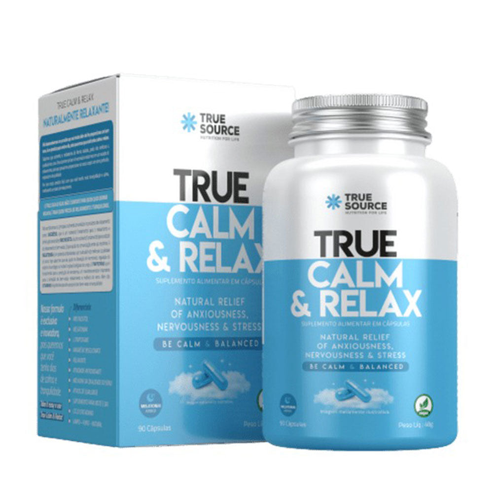 True Calm and Relax Suplemento com Melatonina True Source 90 Caps