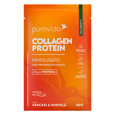 Collagen Protein Abacaxi & Hortelã Puravida Sachê 40g