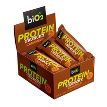 Bio2 Barra de Proteína Crunchy Caramelo - Caixa com 9 unidades de 50 g cada