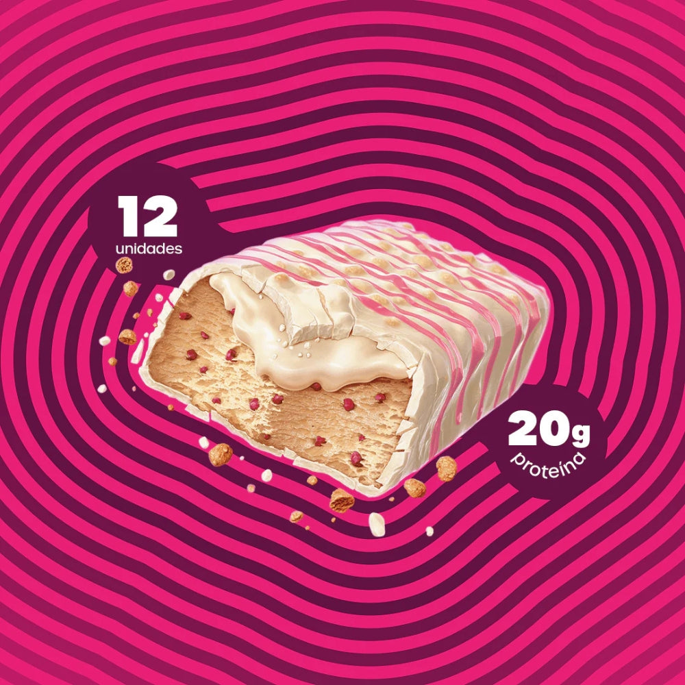 Bold Barra de Proteína Berries Crispies - Caixa com 12 unidades de 60 g