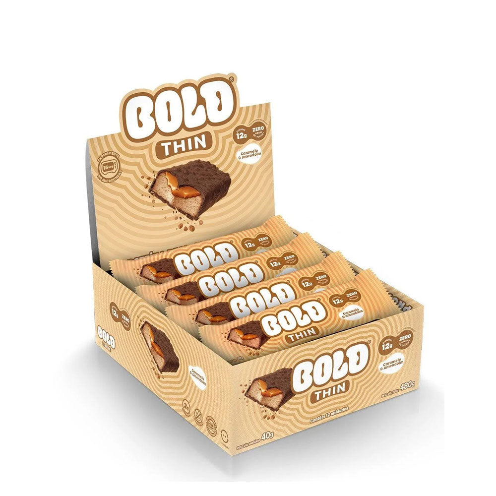 Barrinha Bold Thin Caramelo e Amendoim (12 un de 40g)