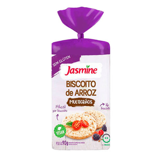 Biscoito de Arroz Sem Glúten Multigrãos Jasmine 90g