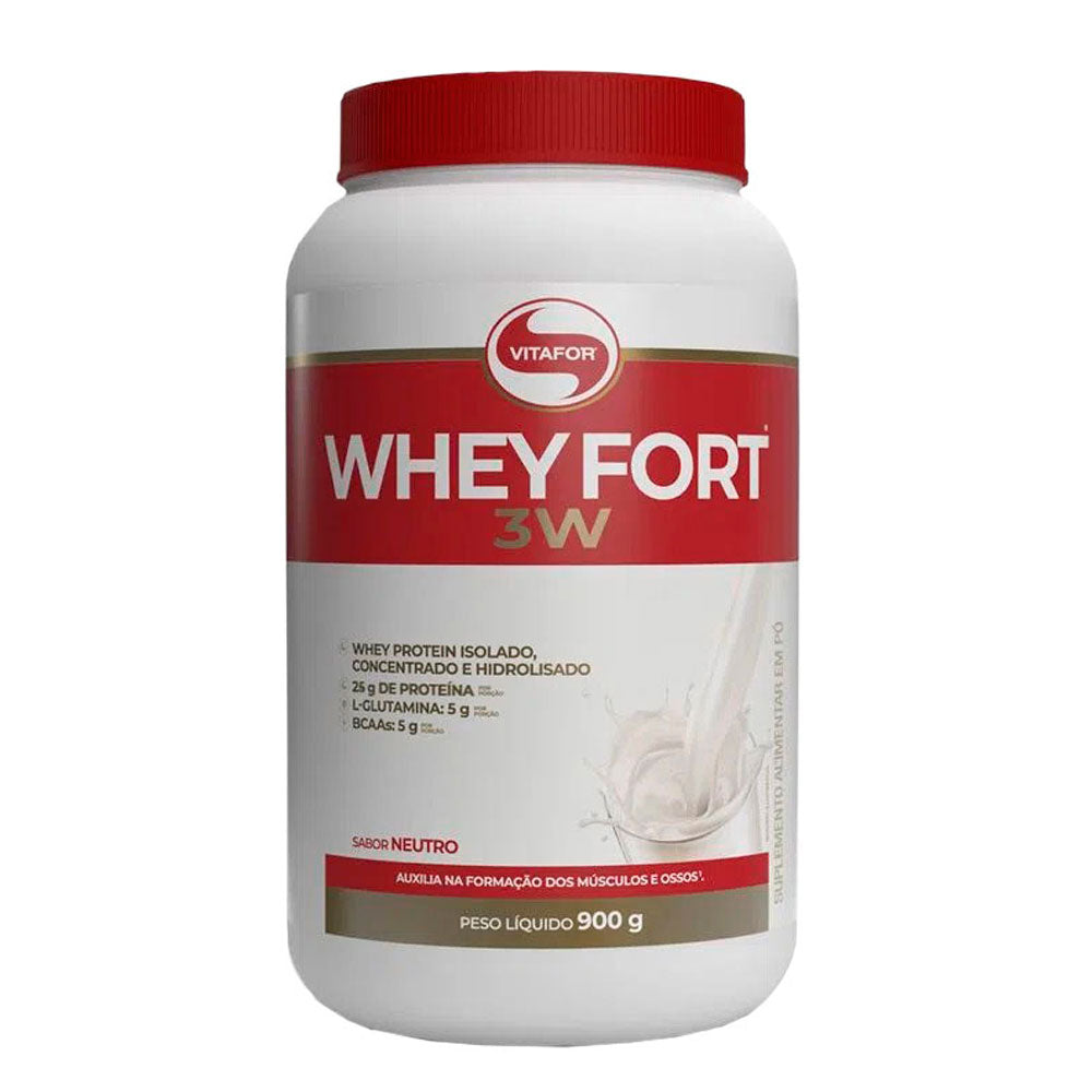 Whey Protein Whey Fort 3W Neutro Vitafor 900g