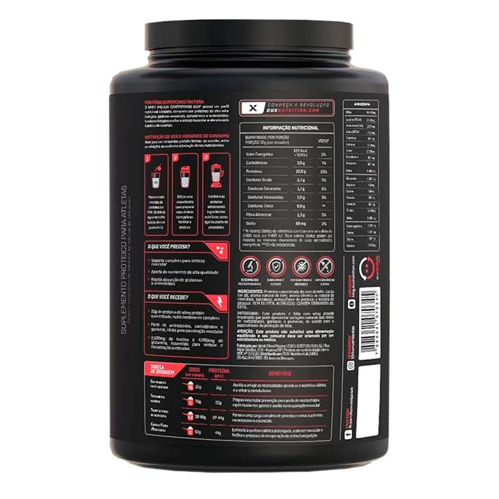 Whey Protein Concentrado Morango Dux 900g