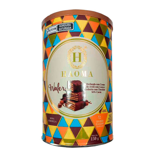 Lata de Wafer Avelã e Chocolate Haoma 150g