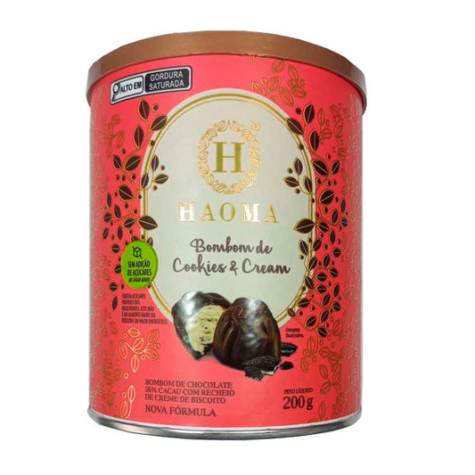 Lata de Bombom Cookies e Cream Haoma 200g