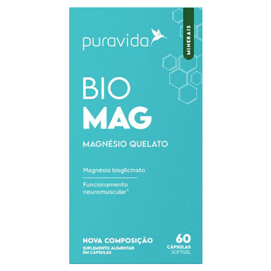 Bio Mag Magnésio Quelato Puravida 60 Caps