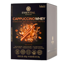 Aqui estão algumas opções de título reescrito:

- Essential Nutrition Whey Protein Sabor Cappuccino – 14 Sachês de 30 g
- Whey Protein Cappuccino Essential Nutrition, caixa com 14 sachês de 30 g
- Whey Protein Essential Nutrition Cappuccino – 14 unidades