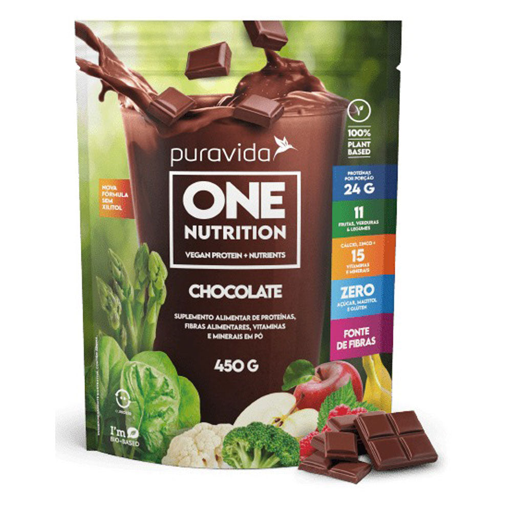 Proteína Vegetal One Nutrition Chocolate Puravida 450g