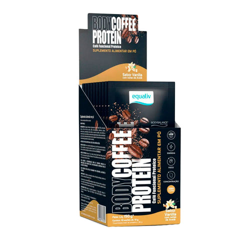 Body Coffee Protein Vanilla Avelã Equaliv (10 Sachês de 15g)