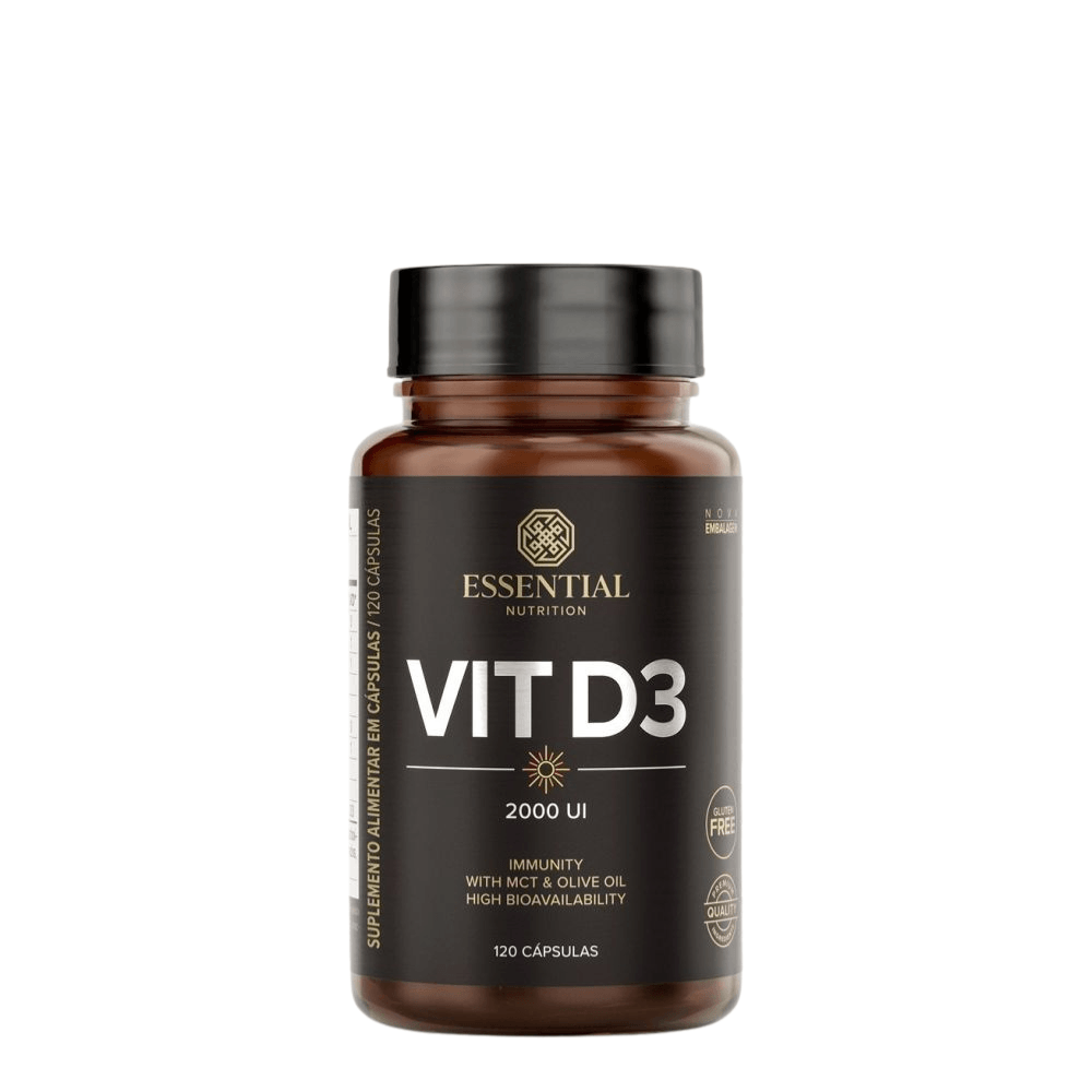 Vitamina D3 2000 UI Essential Nutrition 120 Cápsulas