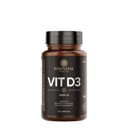 Vitamina D3 2000 UI Essential Nutrition 120 Cápsulas