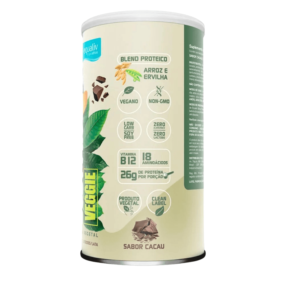 Veggie Body Whey Protein Cacau Equaliv 418G