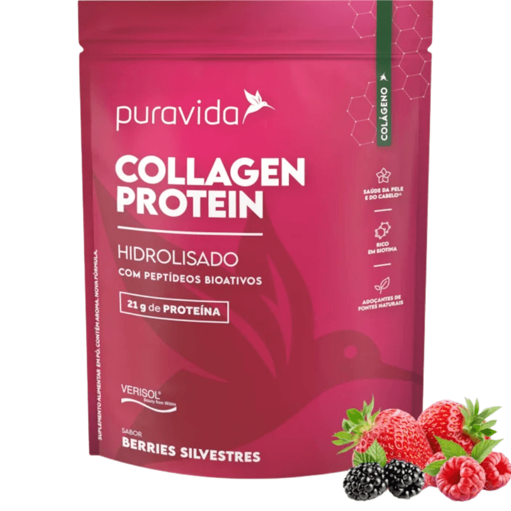 Colágeno Protein Hidrolisado Berries Silvestres Puravida 450G