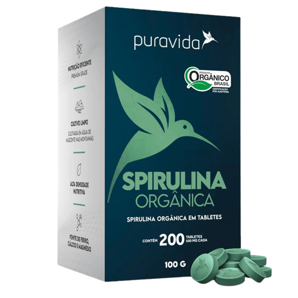 Multivitamínico Spirulina Orgânica Puravida 200Caps
