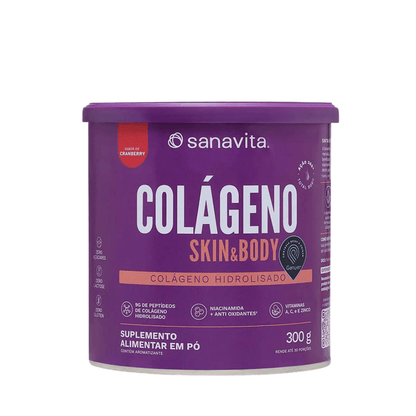 Colágeno Skin E Body Cranberry Sanavita 300G