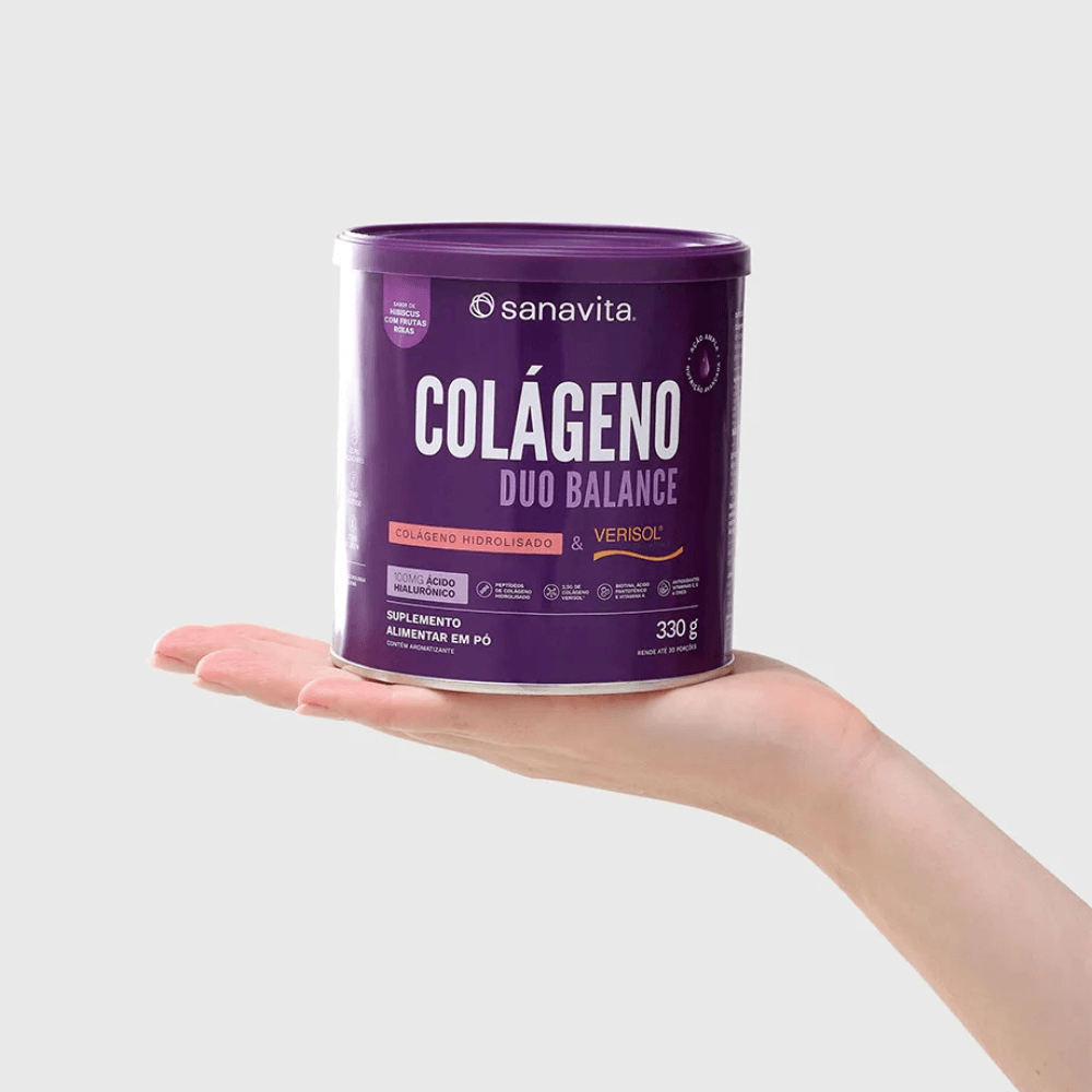 Colágeno Duo Balance Hibiscus Com Frutas Roxas Sanavita 330G