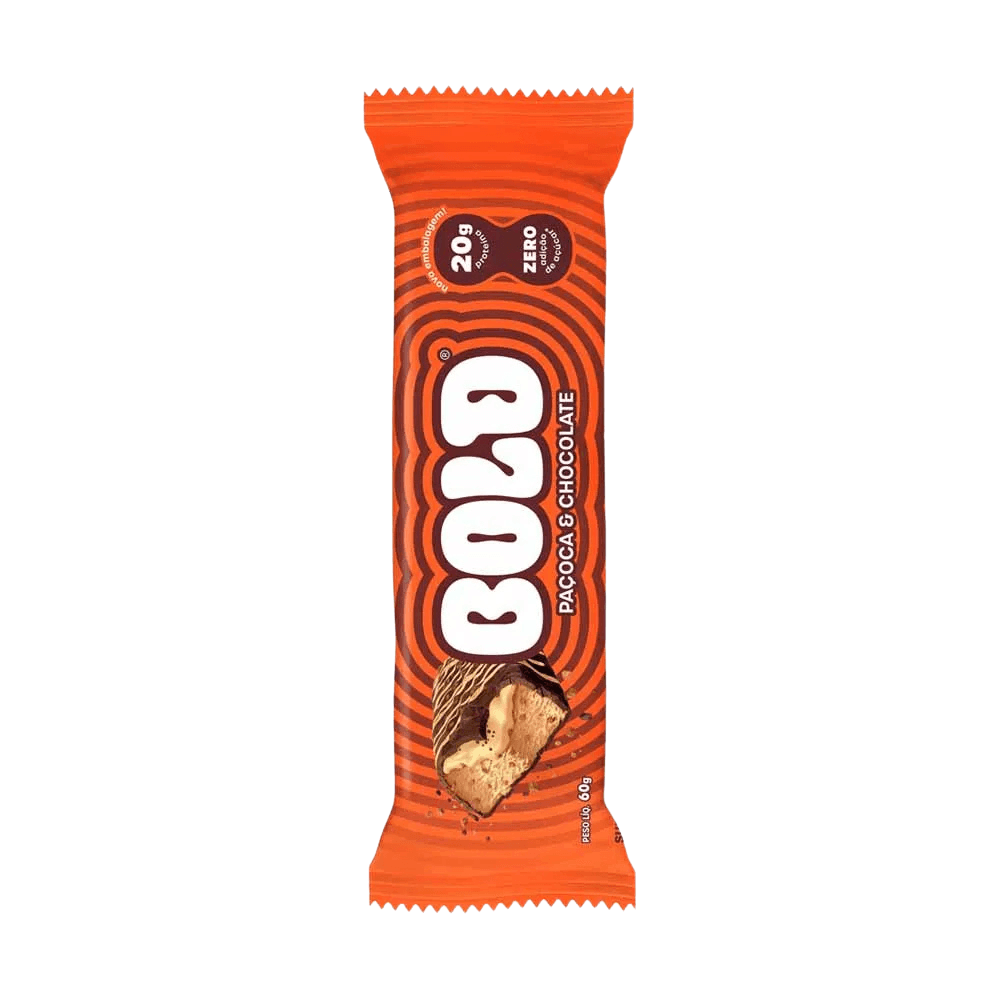 Barra De Proteína Paçoca E Chocolate Bold 60G