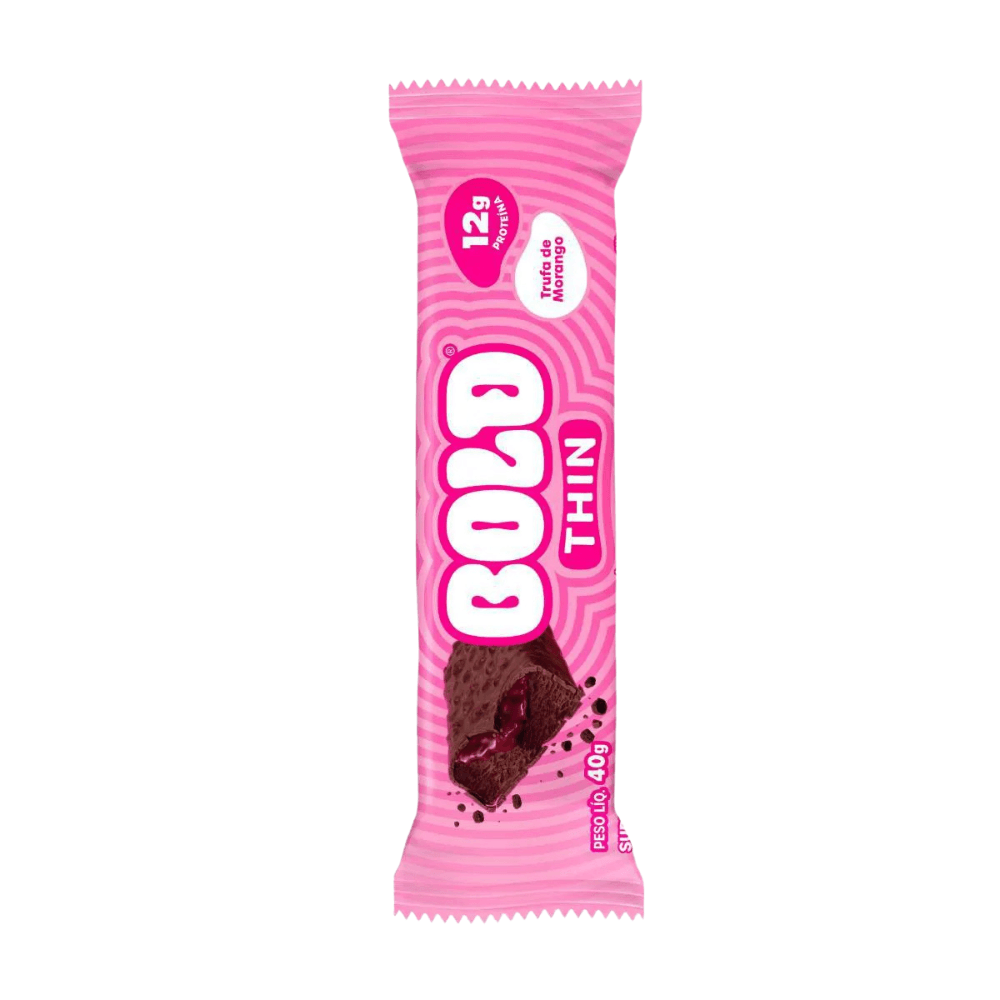 Barra De Proteína Thin Trufa De Morango Bold 40G