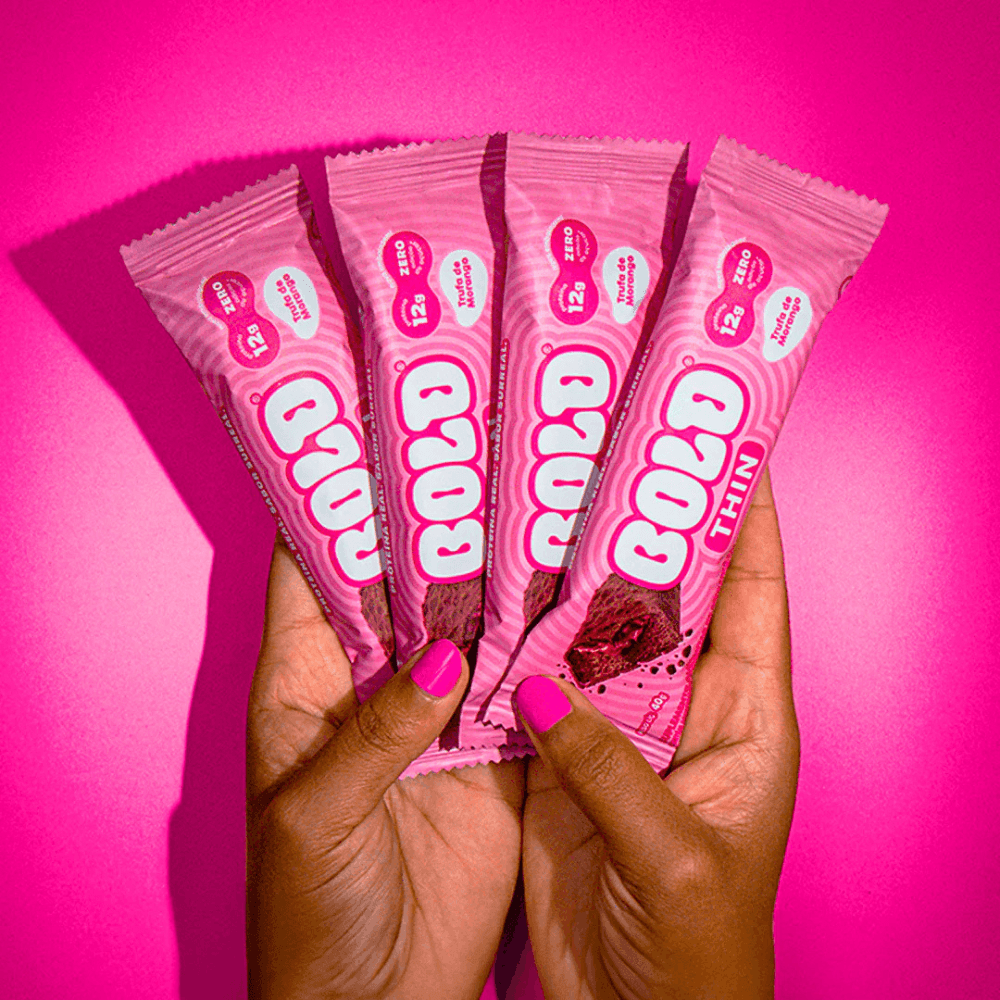 Barra De Proteína Thin Trufa De Morango Bold 40G