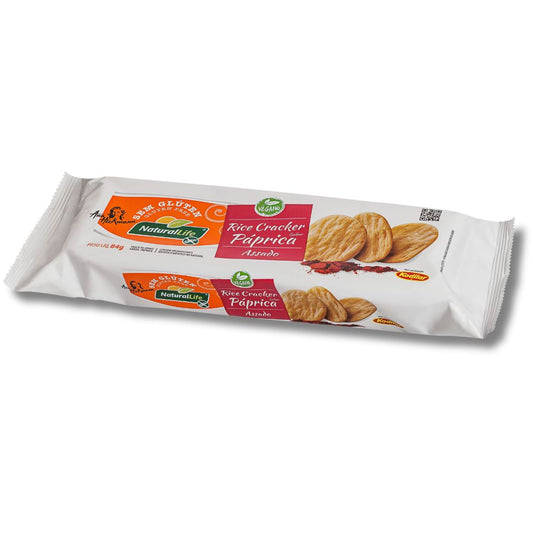 Cracker de Arroz Assado Sem Glúten Páprica Natural Life 84g