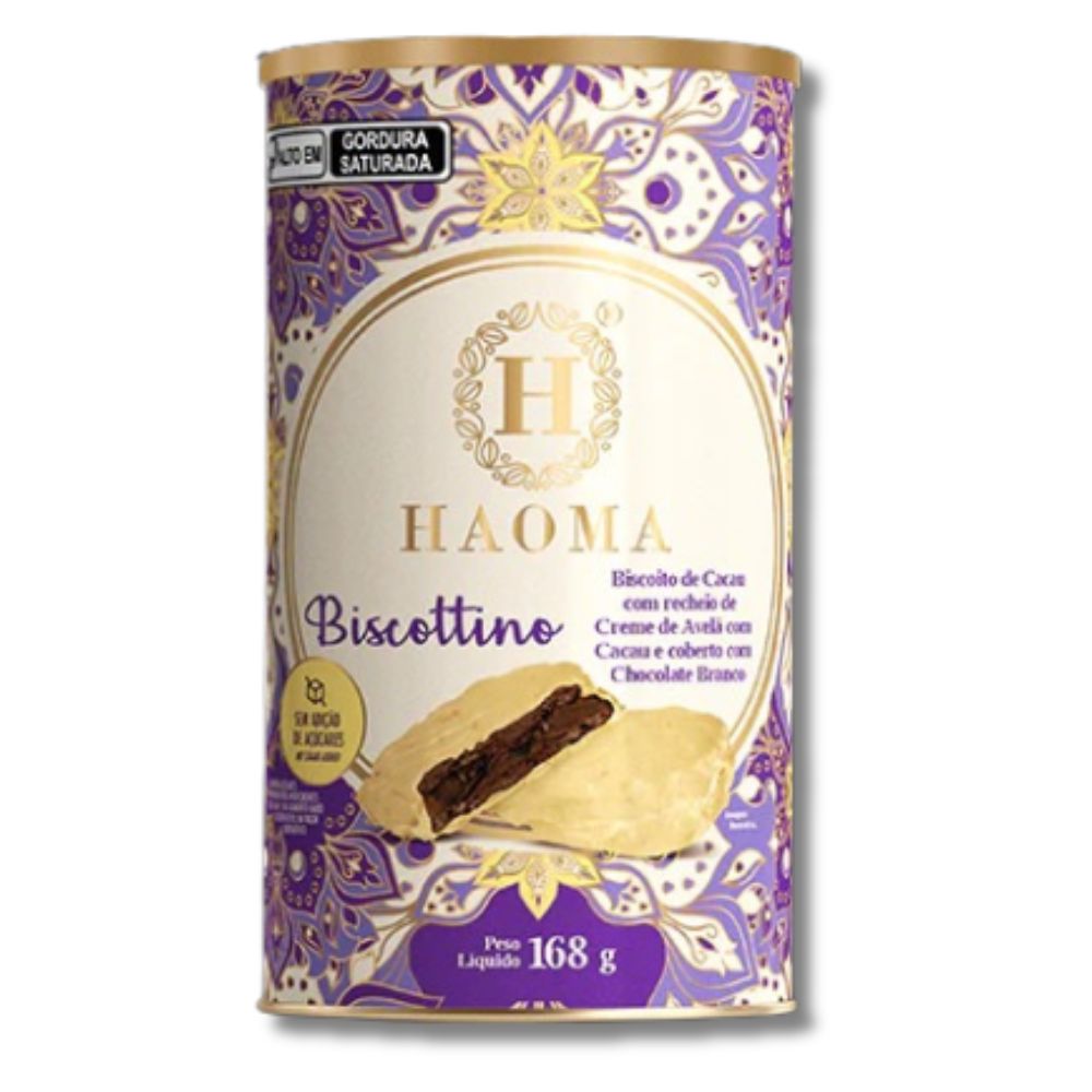 Biscottino Creme de Avelã Com Chocolate Branco Haoma 168g