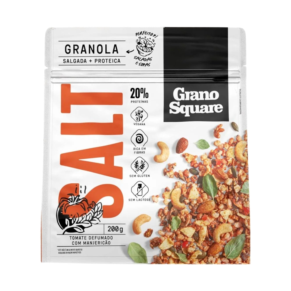 Granola Salgada Tomate Defumado Manjericão Grano Square 200g